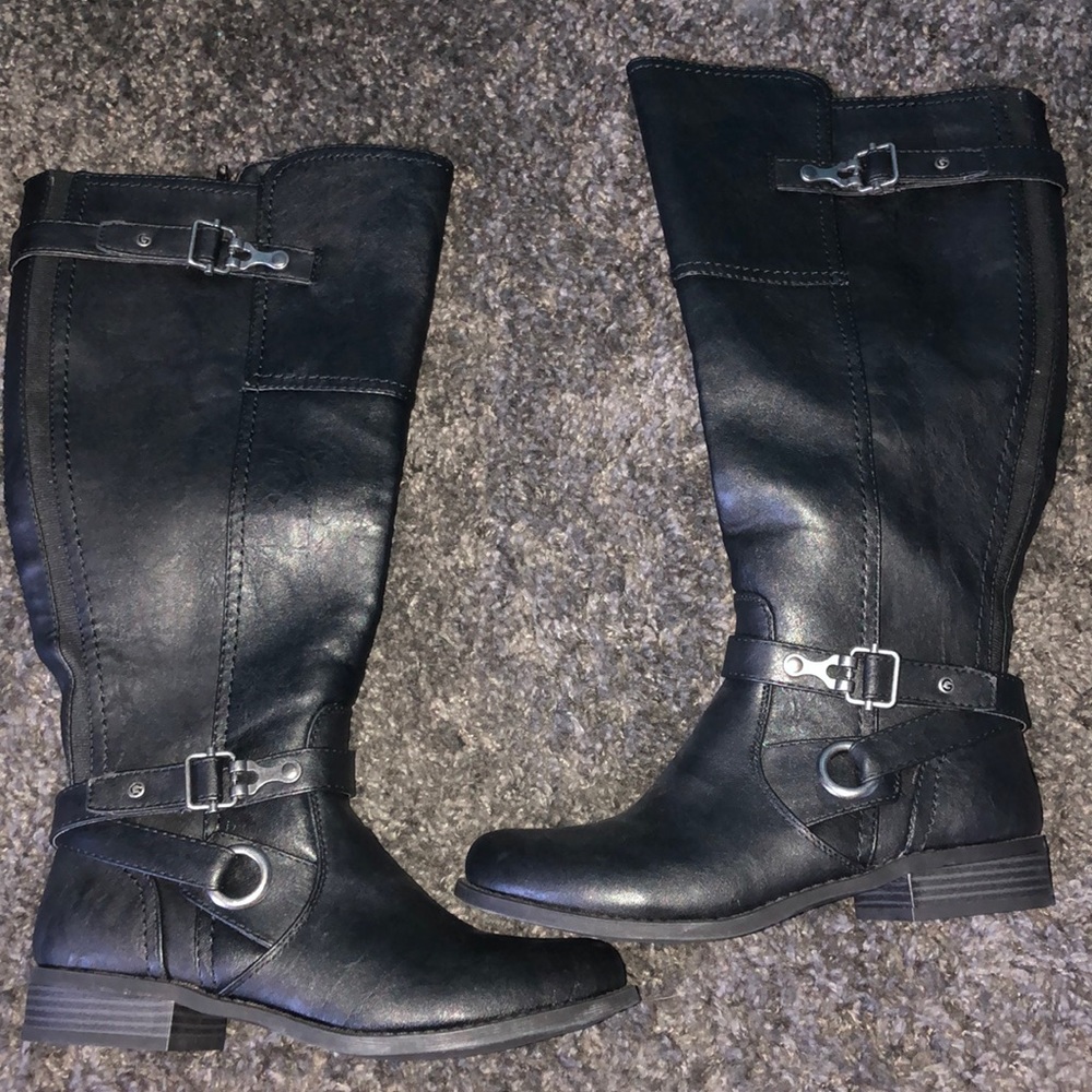 G by guess women’s harvest wide calf black boots